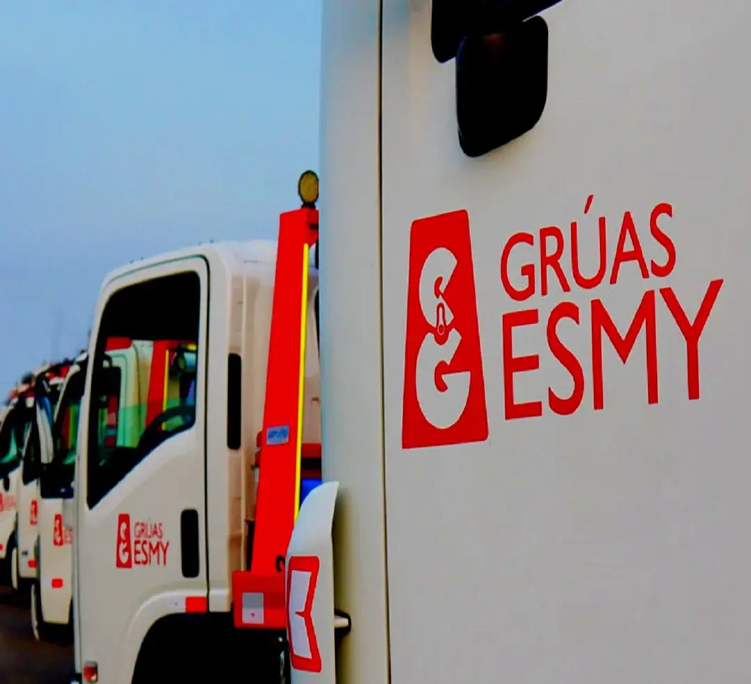 Fotografia tomada a la flota de gruas de la empresa gruas esmy en la ciudad de lima
