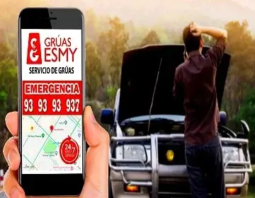 Linea telefonica de gruas esmy para atencion de emergencias en auxilio vial las 24 horas